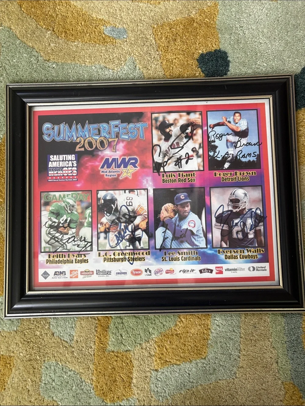 SummerFest 2007 Framed Signed Sports Collage - MLB & NFL Players